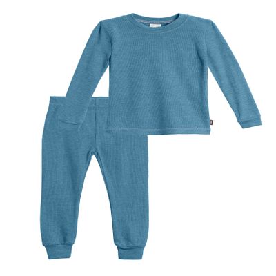 City Threads Made in USA Little Girls Thermal Underwear Set Perfect for Sensitive Skin SPD Sensory Friendly Base Layer Thermal Wear Cotton Ski Clothing for Kids Comfortable Ultra Soft, Teal- 4T
