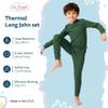 City Threads Baby Boys Thermal Underwear Set Perfect for Sensitive Skin SPD Sensory Friendly Base Layer Thermal Wear Cotton Ski Clothing for Kids Comfortable Ultra Soft, Forest Green- 9/12M view 2