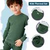 City Threads Baby Boys Thermal Underwear Set Perfect for Sensitive Skin SPD Sensory Friendly Base Layer Thermal Wear Cotton Ski Clothing for Kids Comfortable Ultra Soft, Forest Green- 9/12M view 3