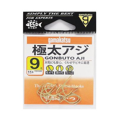 Gamakatsu 67155 Extra Thick Horse Mackerel, Gold, No. 9