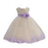 Wedding Pageant Flower Petals Girl Ivory Tulle Dress with Tiebow 302T 2 view 2