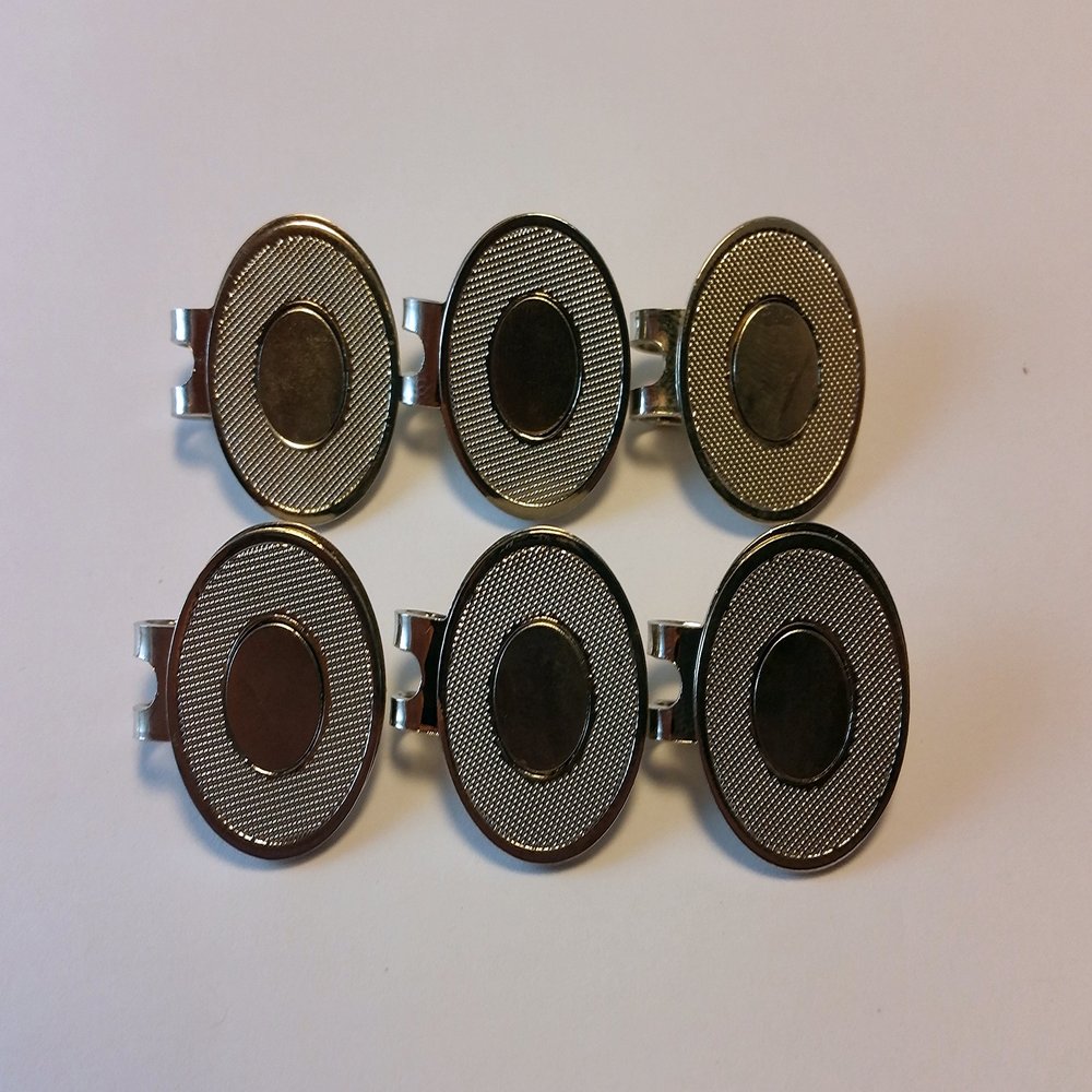 Chrome Silver Premium Nickel Sized Golf Hat Clip 6 Count