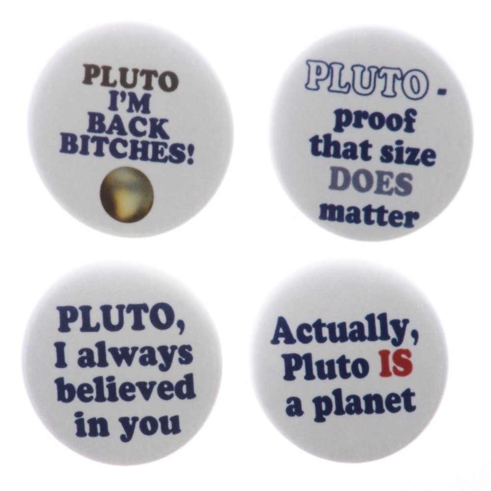 A&T Designs - Set 4 Planet Pluto 2.25" Keychains Space