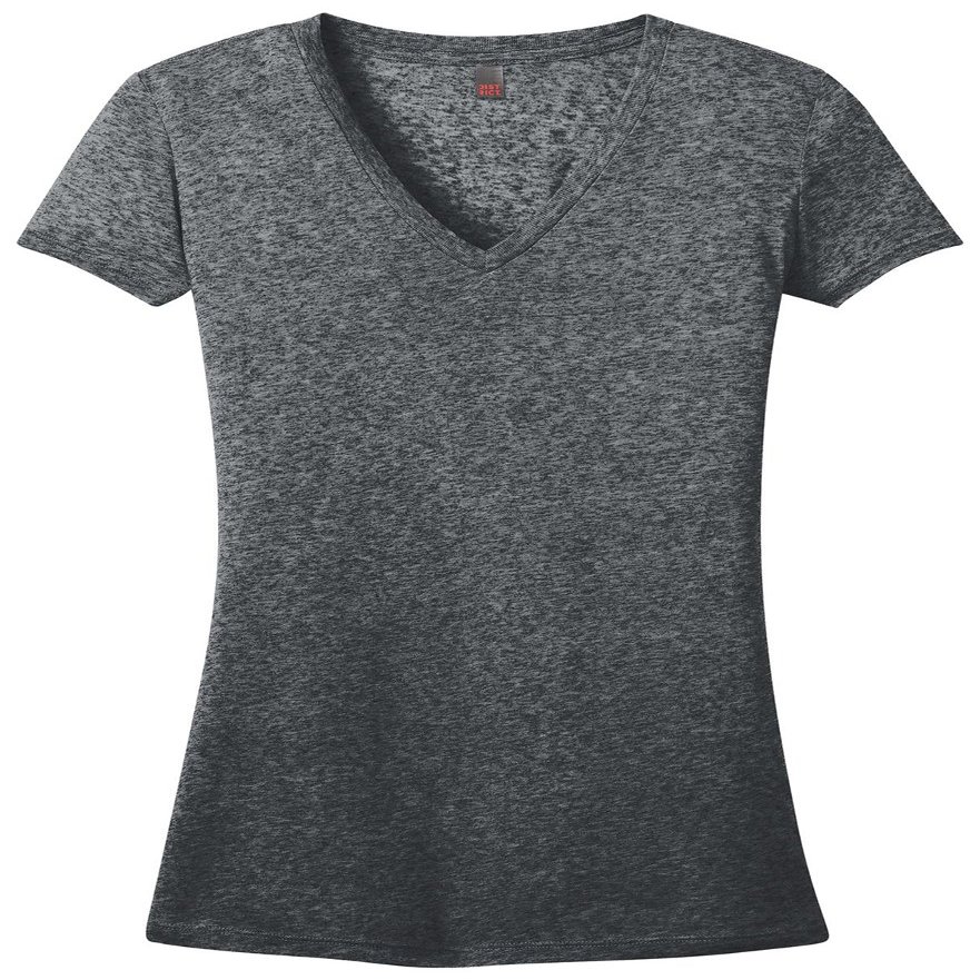 District Juniors Microburn V-Neck T-Shirt, Black, Large