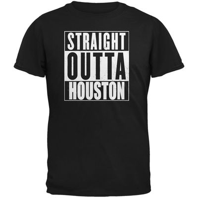 Old Glory Straight Outta Houston Black Adult T-Shirt - 2X-Large