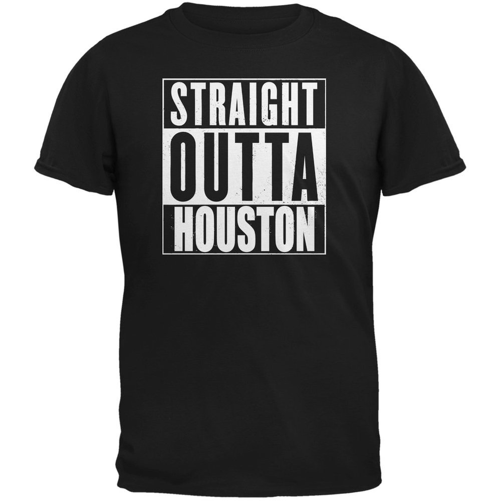 Old Glory Straight Outta Houston Black Adult T-Shirt - 2X-Large