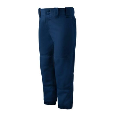 Mizuno Girls Youth Belted Low Rise Fastpitch Softball Pant, Navy, Youth Small
