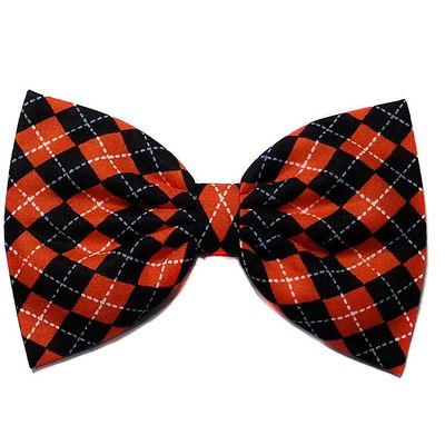 Halloween Hair Bow Collection (Headband, Orange Argyle)