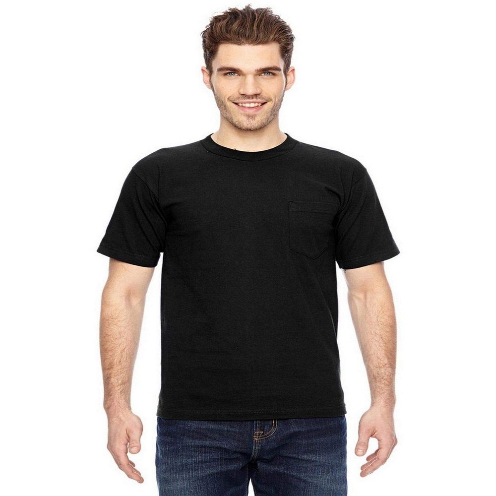 Bayside BA7100 Basic Pocket T-Shirt - Black - 3XL