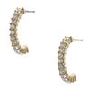 (20566-200) Bridal Jewelry Gold Crystal Semi Hoop Earrings view 1