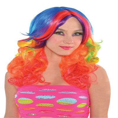 Amscan Maniac Rainbow Wig Costume Accessory - One Size, Multicolor - 1 Pc.