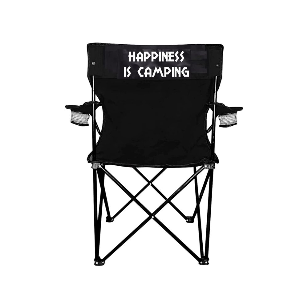 VictoryStore Camping Chair  Happiness is Camping Folding Chair with Carry Bag