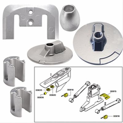 Tecnoseal 20805 Mercury Bravo 3 2004 Anode Kit +Hardware - Zinc