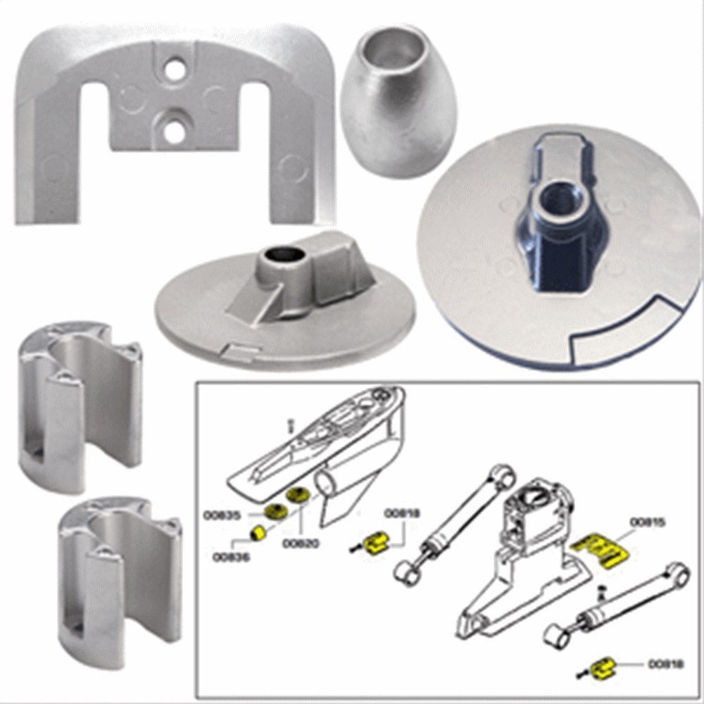 Tecnoseal 20805 Mercury Bravo 3 2004 Anode Kit +Hardware - Zinc