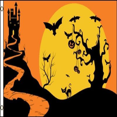 3x5 Halloween Night Happy Halloween Flag 3 x 5 Trick or Treat Bats and Pumpkins Flag 3'x5' house banner grommets