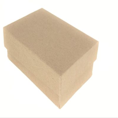 888 Display - Pack of 10 Boxes of 2 5/8" x 1 1/2" x 1" Kraft Brown Matte Finish Cotton Filled Jewelry Boxes