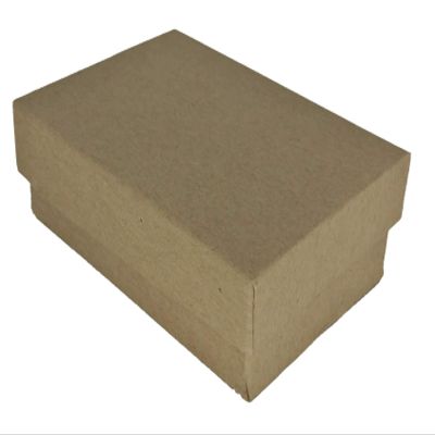888 Display - Pack of 10 Boxes of 3 1/4" x 2 1/4" x 1" Kraft Brown Matte Finish Cotton Filled Jewelry Boxes