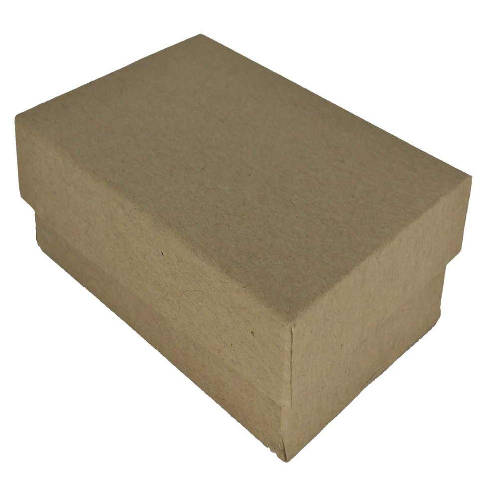 888 Display - Pack of 10 Boxes of 3 1/4" x 2 1/4" x 1" Kraft Brown Matte Finish Cotton Filled Jewelry Boxes