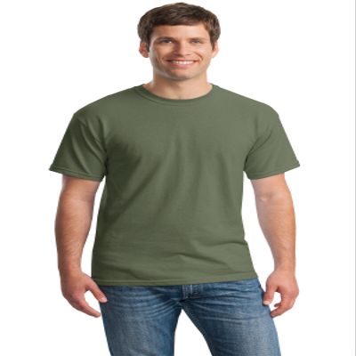 Heavy Cotton 100% Cotton Tshirt (G500) Military Green, 2XL (Pack of 5)