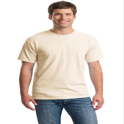 Heavy Cotton 100% Cotton Tshirt (G500) Natural, S (Pack of 5)