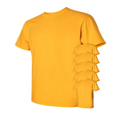 Cotton 6 oz. T-Shirt (G200) Gold, L (Pack of 6)