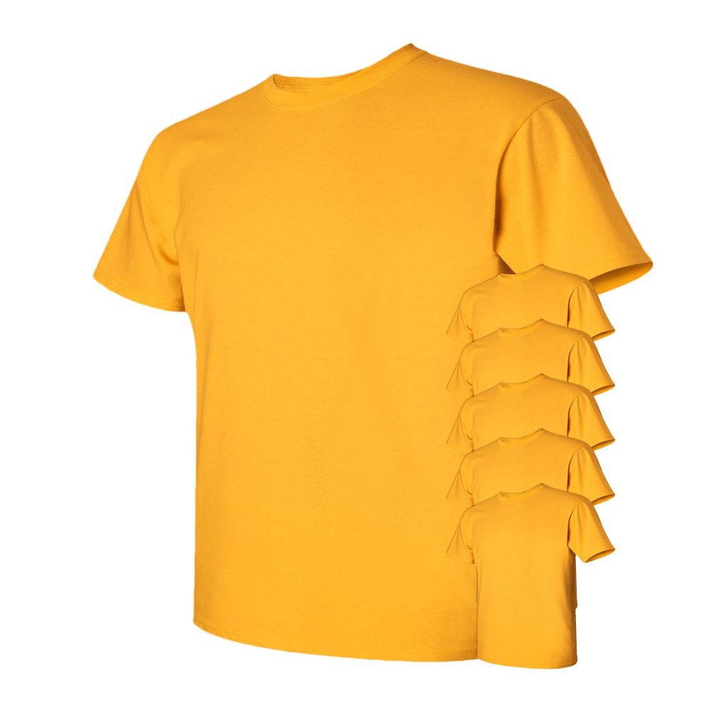 Cotton 6 oz. T-Shirt (G200) Gold, L (Pack of 6)