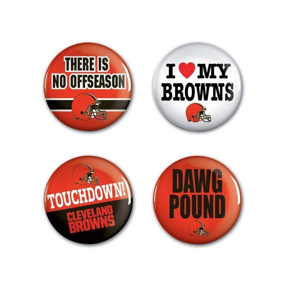 NFL Cleveland Browns Round Button (4 Pack), 1 1/4"
