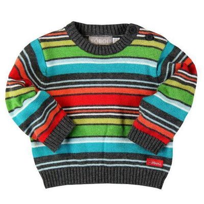 Boboli Crew Neck Striped Sweater