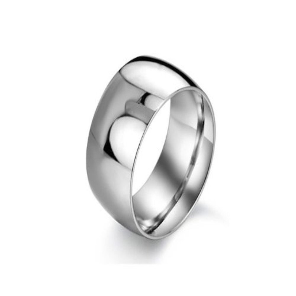 Aienid Men Ring Stainless Steel Eternity Promise Engagment Ring High Polished Simple Comfort Fit Wedding Band