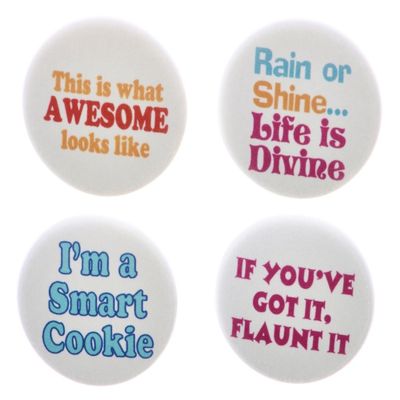 A&T Designs - Set 4 Cute Funny Humor Quotes 2.25" Keychains Awesome Smart Cookie