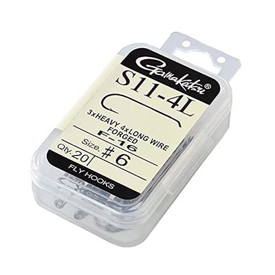 Gamakatsu F16 12861 Fly Hooks, S11-4L, No. 12, 20 Pieces, NS Black