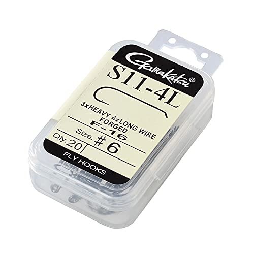 Gamakatsu F16 12861 Fly Hooks, S11-4L, No. 12, 20 Pieces, NS Black