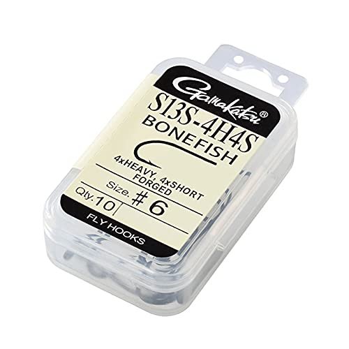 Gamakatsu S13S-4H4S Fly Hook, Bone Fish, No. 10, 12 Pieces, Black 67010