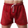 JJaxu Men's Hollow Sport Shorts Sexy Gym See-Through Pants M Red view 1