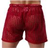 JJaxu Men's Hollow Sport Shorts Sexy Gym See-Through Pants M Red view 2