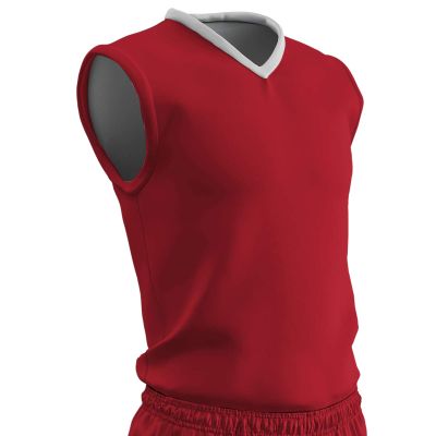 Champro Clutch Z-Cloth, Dri-Gear Reversible Basketball Jersey, Youth Large, Scarlet, White