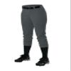 Alleson Athletic Fastpitch Softball Pants for Women. Low Rise Double Knit Charcoal Softball Pants with Belt Loop (Style 605PBW) X-Large