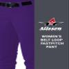 Alleson Athletic Fastpitch Softball Pants for Women. Low Rise Double Knit Purple Softball Pants with Belt Loop (Style 605PBW) Large view 4