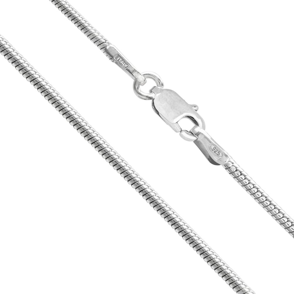 Honolulu Jewelry Company 925 Sterling Silver 1.9mm Snake Chain Necklace for Women Tarnish Resistant - Made in Italy (17 Inches)