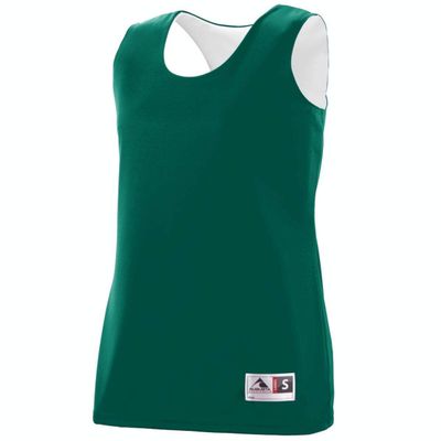 Augusta Sportswear CDA8 Women's Reversible Wicking Tank, X-Large, Dark Green/White