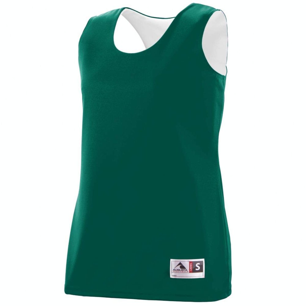 Augusta Sportswear CDA8 Women's Reversible Wicking Tank, X-Large, Dark Green/White