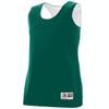 Augusta Sportswear CDA8 Women's Reversible Wicking Tank, X-Large, Dark Green/White view 1