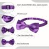 AWAYTR Men's Pre Tied Bow Ties for Wedding Party Fancy Plain Adjustable Bowties Necktie (Purple) view 2