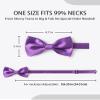 AWAYTR Men's Pre Tied Bow Ties for Wedding Party Fancy Plain Adjustable Bowties Necktie (Purple) view 3