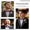AWAYTR Men's Pre Tied Bow Ties for Wedding Party Fancy Plain Adjustable Bowties Necktie (Purple) view 4
