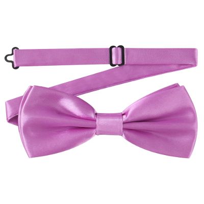 AWAYTR Men's Pre Tied Bow Ties for Wedding Party Fancy Plain Adjustable Bowties Necktie (Light Purple)