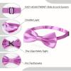 AWAYTR Men's Pre Tied Bow Ties for Wedding Party Fancy Plain Adjustable Bowties Necktie (Light Purple) view 2