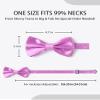 AWAYTR Men's Pre Tied Bow Ties for Wedding Party Fancy Plain Adjustable Bowties Necktie (Light Purple) view 3
