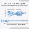 AWAYTR Men's Pre Tied Bow Ties for Wedding Party Fancy Plain Adjustable Bowties Necktie (Light Blue) view 3