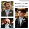 AWAYTR Men's Pre Tied Bow Ties for Wedding Party Fancy Plain Adjustable Bowties Necktie (Light Blue) view 4